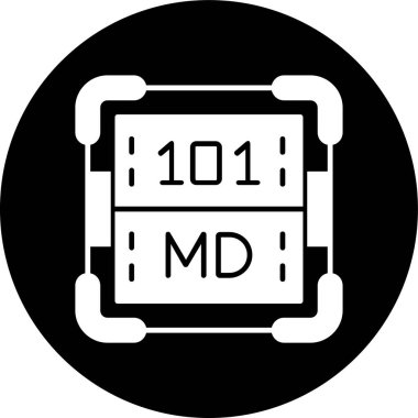 Mendelevyum simgesi, vektör illüstrasyonu basit tasarım