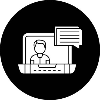 Canlı Sohbet simgesi, vektör illüstrasyonu basit tasarım