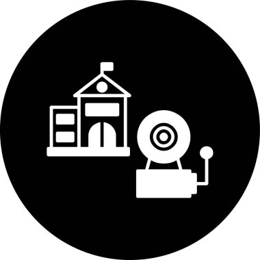 Okul Çanı simgesi, vektör illüstrasyonu basit tasarım