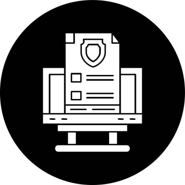 Sigorta simgesi, vektör illüstrasyonu basit tasarım