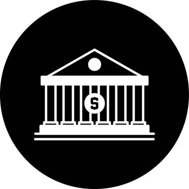 Banka simgesi, vektör illüstrasyonu basit tasarım