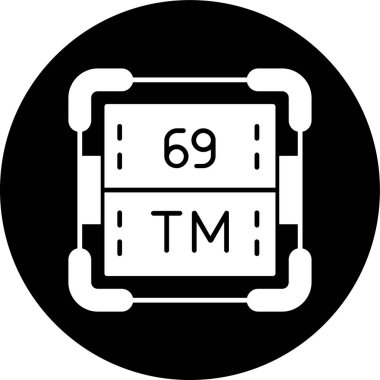 Thulium simgesi, vektör illüstrasyonu basit tasarım