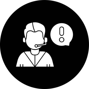 Telemarketer simgesi, vektör illüstrasyonu basit tasarım