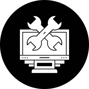 Teknik Destek simgesi, vektör illüstrasyonu basit tasarım