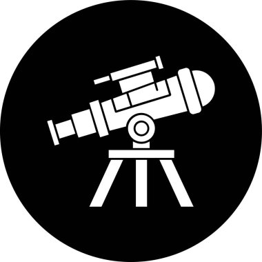 teleskop simgesi, vektör illüstrasyonu basit tasarım