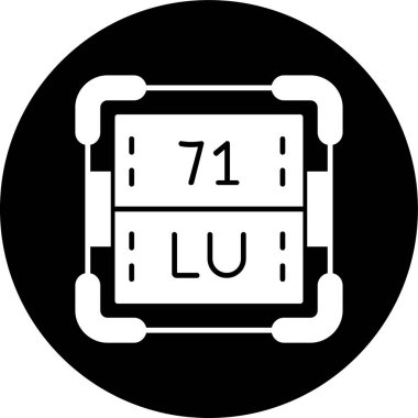 Lutetium simgesi, vektör illüstrasyonu basit tasarım