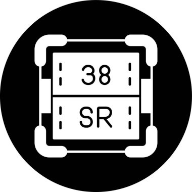 Stronsiyum simgesi, vektör illüstrasyonu basit tasarım