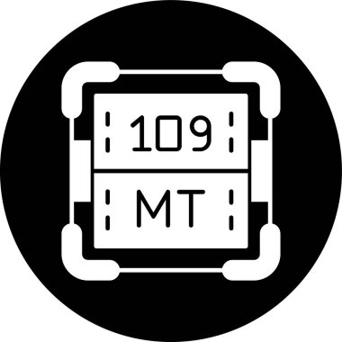 Meitnerium simgesi, vektör illüstrasyonu basit tasarım