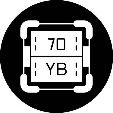 Ytterbium simgesi, vektör illüstrasyonu basit tasarım