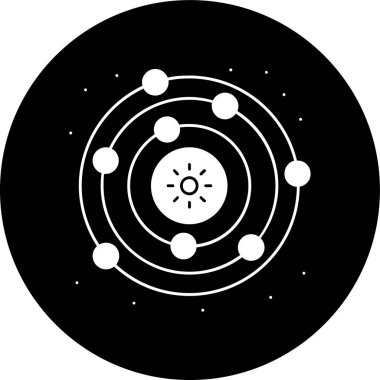 Güneş sistemi simgesi, vektör illüstrasyonu basit tasarım