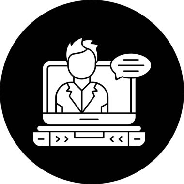 Sohbet simgesi, vektör illüstrasyonu basit tasarım