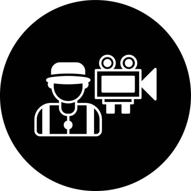 Videograf simgesi, vektör illüstrasyonu basit tasarım