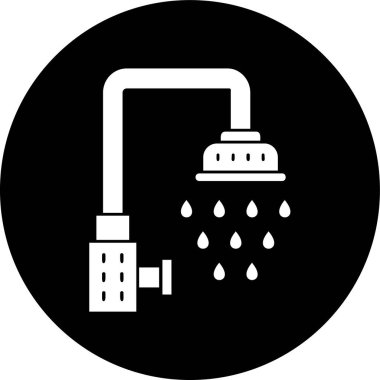 duş simgesi, vektör illüstrasyonu basit tasarım