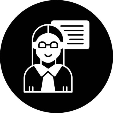 Öğretmen simgesi, vektör illüstrasyonu basit tasarım