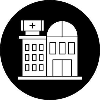 Hastane simgesi, vektör illüstrasyonu basit tasarım