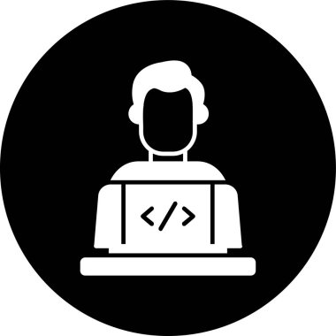 Yazılım Mühendisi simgesi, vektör illüstrasyonu basit tasarım