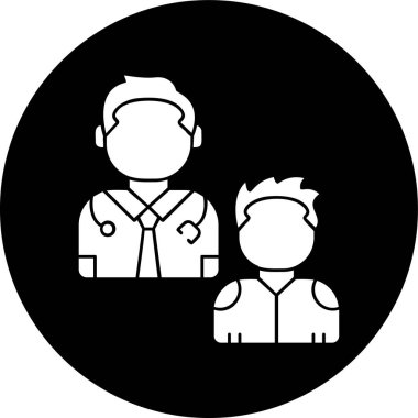 Doktor Ziyaret simgesi, vektör illüstrasyonu basit tasarım