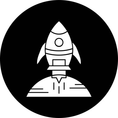 roket simgesi, vektör illüstrasyonu basit tasarım