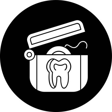 Diş ipi simgesi, vektör illüstrasyonu basit tasarım