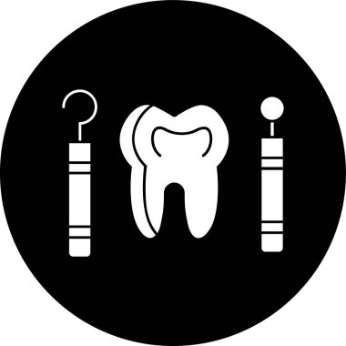 Diş simgesi, vektör illüstrasyonu basit tasarım