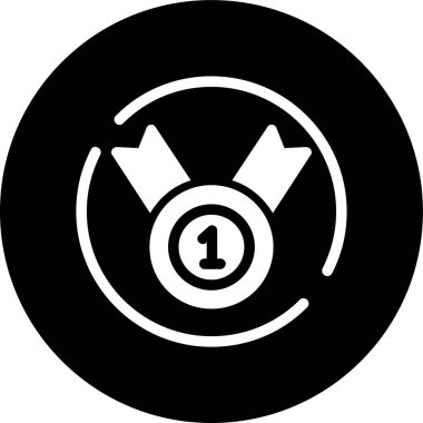 Birinci Madalya simgesi, vektör illüstrasyonu basit tasarım