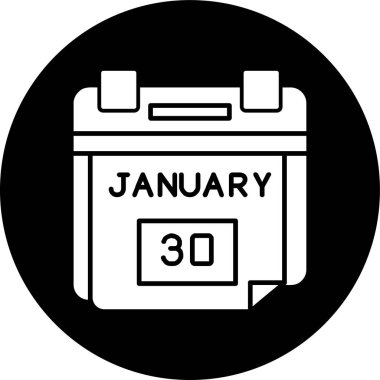 30 Ocak Tarih simgesi, vektör illüstrasyonu basit tasarım