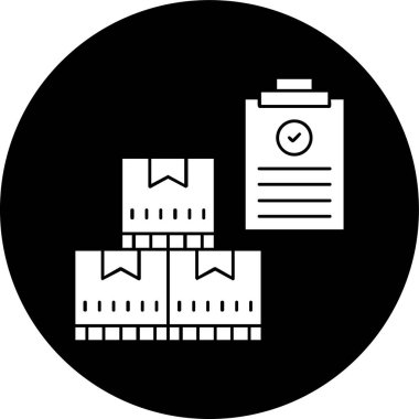 Envanter simgesi, vektör illüstrasyonu basit tasarım