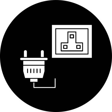 Eklenti ve Soket simgesi, vektör illüstrasyonu basit tasarım