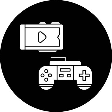 Oyun denetleyici simgesi. Gamepad vektör simgeleri ağının basit illüstrasyonu