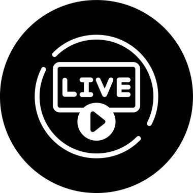 canlı yayın simgesi vektör illüstrasyonu
