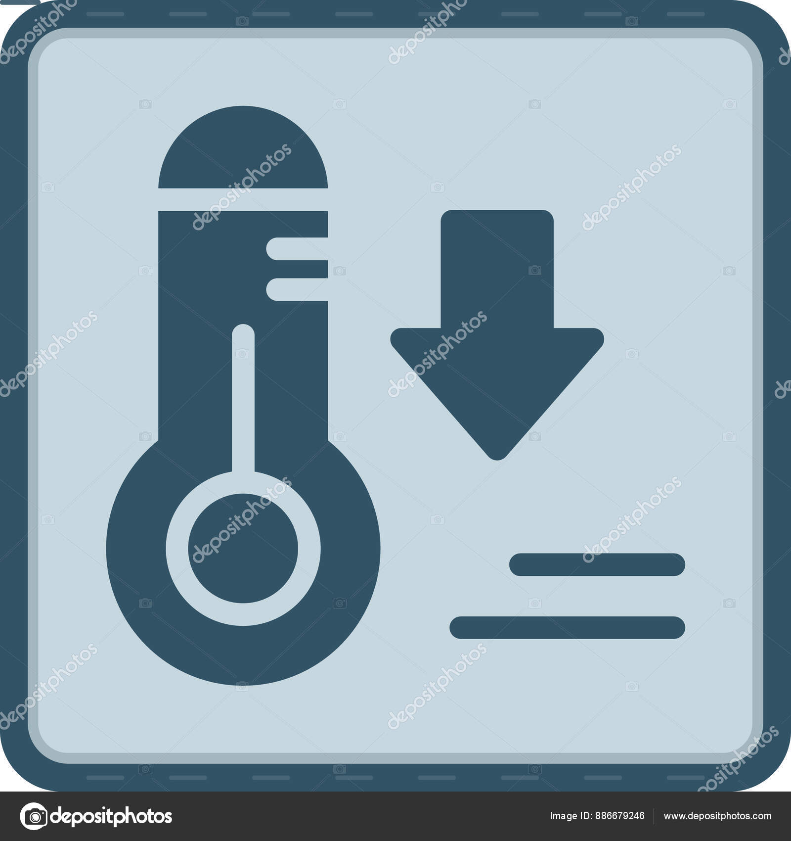 Thermometer Icon Indicating Temperature Decrease Symbol