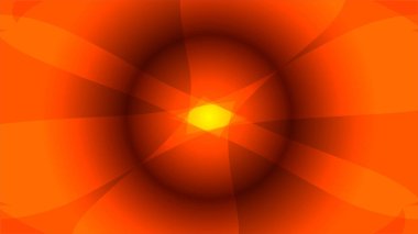 Yoğun sıcak turuncu ve kırmızı renklerin hakim olduğu parlak ve soyut bir arka plan, merkezi, yıldızımsı bir radyal ışık patlaması ve üst üste binen
