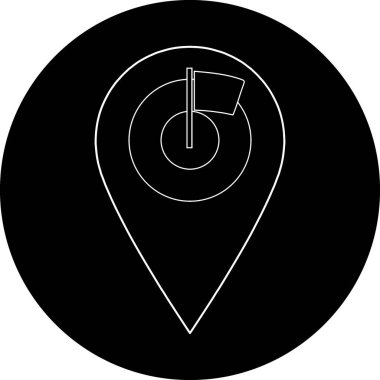 Onaylanmış Hedef Konumu Bullseye Solid Harita Pin Simgesi