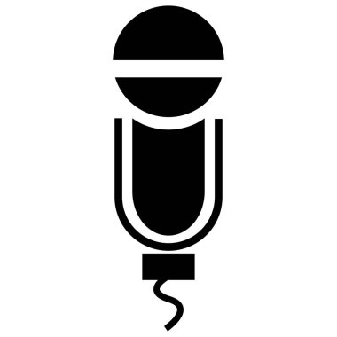 Bir El Mikrofonunun Basit Siyah Silüet Simgesi