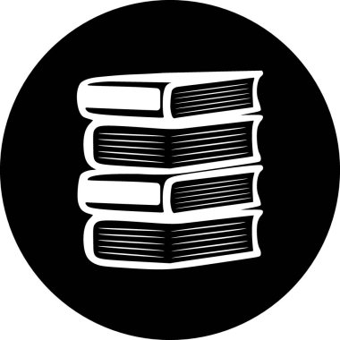 Yığılmış Kitaplar Çemberi Simgesi - Kütüphaneler, Öğrenim ve Akademik UI Tasarımı İçin Minimalist Eğitim Sembolü