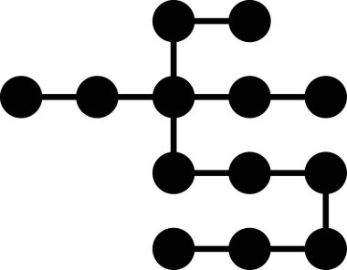 Veritabanı Şeması Simgesi - Siyah Siluet Veri Yapısı ve Mantık Ağacı Sembolü