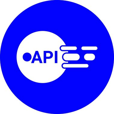 Yazılım Geliştirme ve Veri Bağlantısı için Mavi Dairesel API Bütünleşme Simgesi