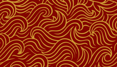 Dijital tasarım ve tanıtım materyallerinde kullanılmak üzere dalgalı çizgiler içeren, canlı kırmızı desenli arkaplan.