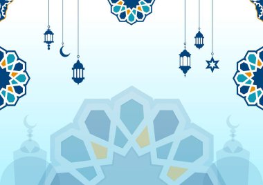 Dini, kültürel veya mimari içerik için ideal, karmaşık geometrik desenlere sahip bir cami tasviri.