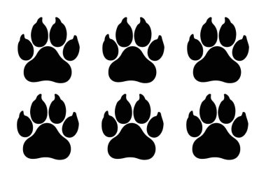 Hayvan Pençesi Takımı Siyah Siluet Vektör Resimlerini Yazdırdı