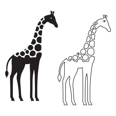 Zarif Zürafa Silueti Yaratıcı Tasarımlar için Sanat Yönetmeni İllüstrasyonu