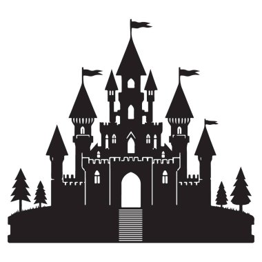 Fantezi Kalesi Siluet Çizimi, Ortaçağ Krallığı Bina Tasarımı