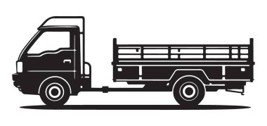 Küçük Flatbed Kamyon Tasarımı Basit Siluet ResmiComment