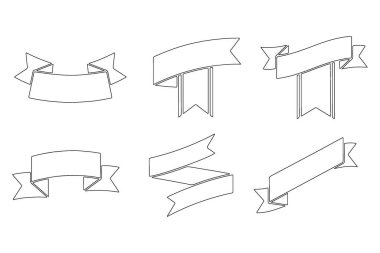 Ana Hattı Kurdele Tasarım Vektörü Grafik Sanat Koleksiyonu