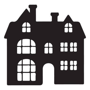 Büyük Eski Ev Vektör Sanatının Mimari Silüeti