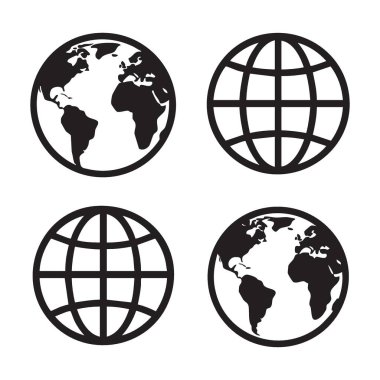 Dünya Küre Simgeleri Koleksiyonu Küresel Bağlantıyı Sembolize Ediyor