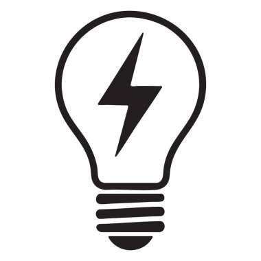 Fikirler için Şimşek Cıvata Sembollü Yaratıcı Ampul