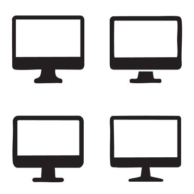 Modern Bilgisayar İzleyicisi Teknoloji ve Üretim Simgelerini Göster