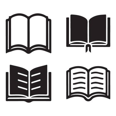 Eğitim ve Bilgi Tasarımı İçin Basit Açık Kitap Simgeleri