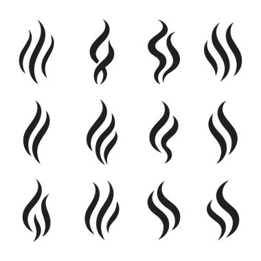 Aromaterapi Koleksiyonu Buhar Buharı Siluet Vektör Sanat İllüstrasyon Paketi